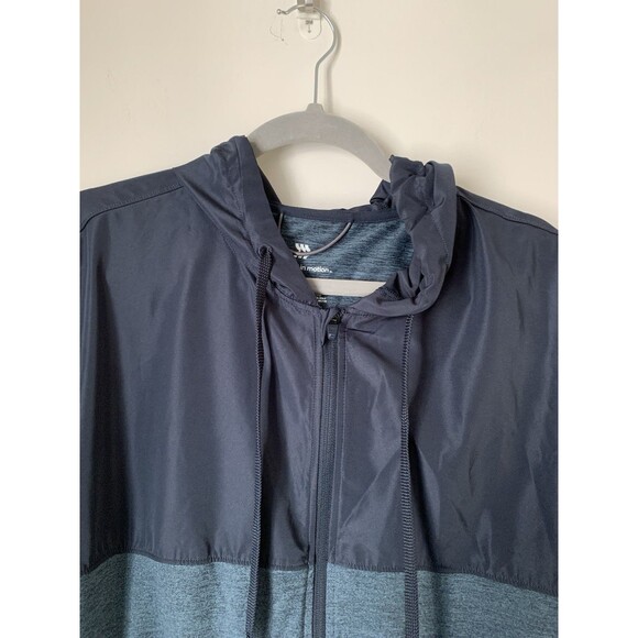 NWT All In Motion Men’s Soft Stretch Hooded Zip Up Jacket Navy Blue- Size XL - Picture 7 of 11